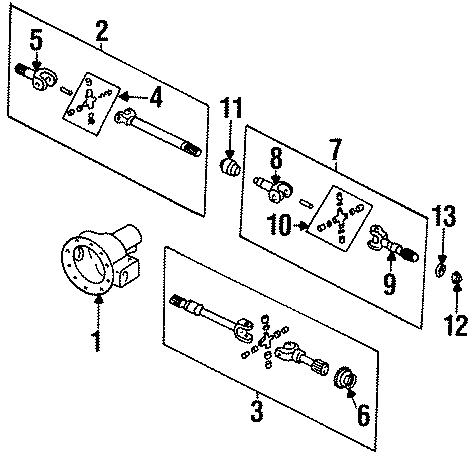 Diagram FRONT SUSPENSION. AXLE & DIFFERENTIAL. for your Mazda B2300  