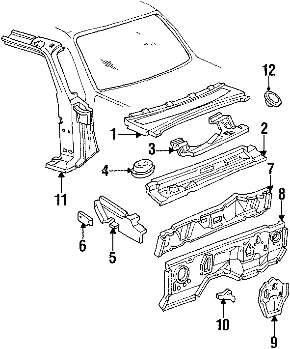 Diagram CAB. COWL. for your Mazda B3000  