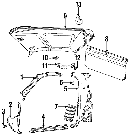 Diagram INTERIOR TRIM. for your Mazda B3000  