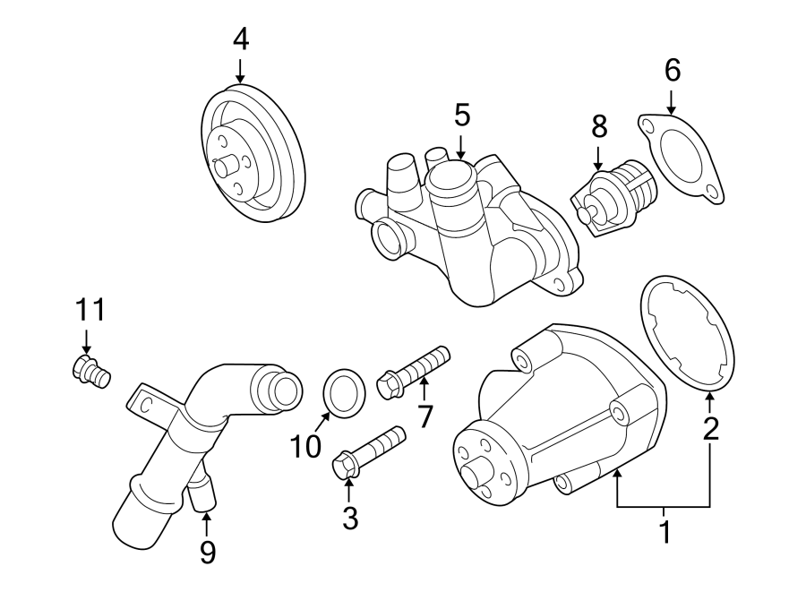 Diagram WATER PUMP. for your 1999 Mazda 626   