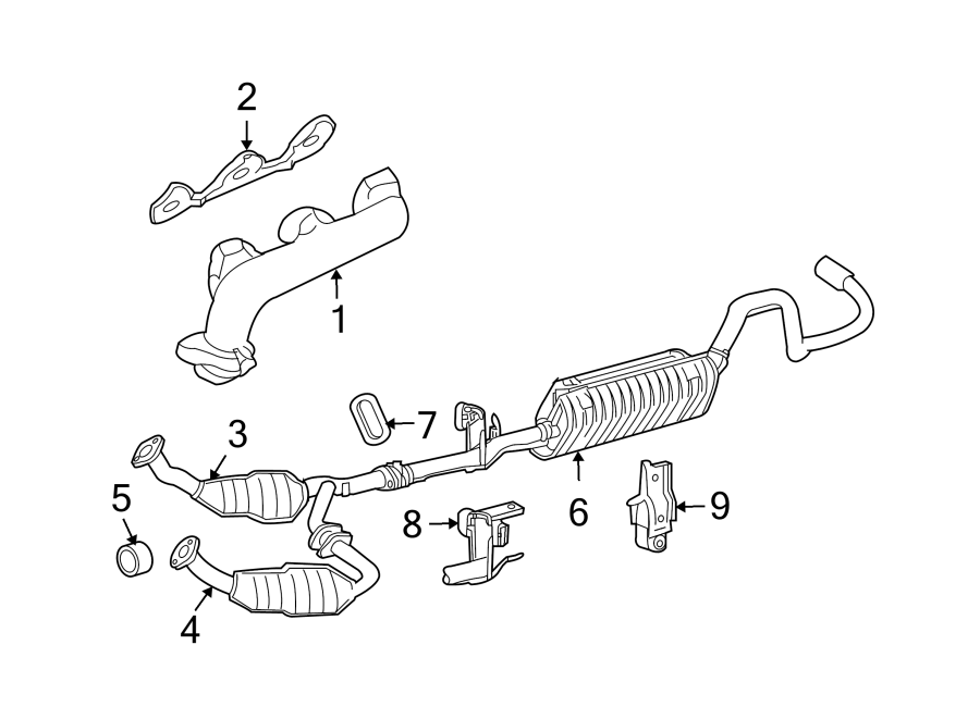Diagram EXHAUST SYSTEM. EXHAUST COMPONENTS. for your 2008 Mazda 6   