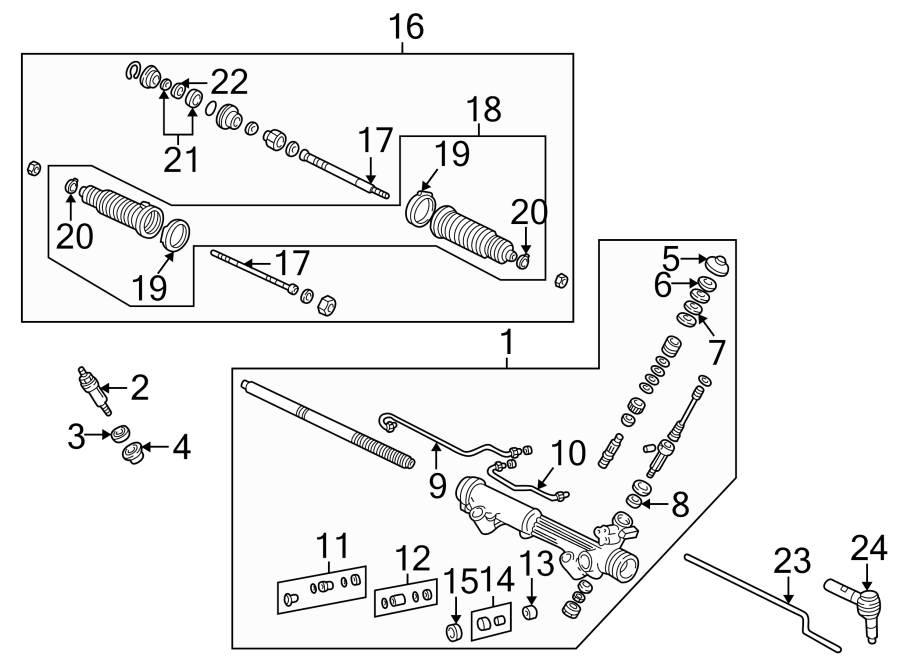 Diagram STEERING GEAR & LINKAGE. for your 2020 Mazda CX-5 2.5L SKYACTIV A/T AWD Touring Sport Utility 