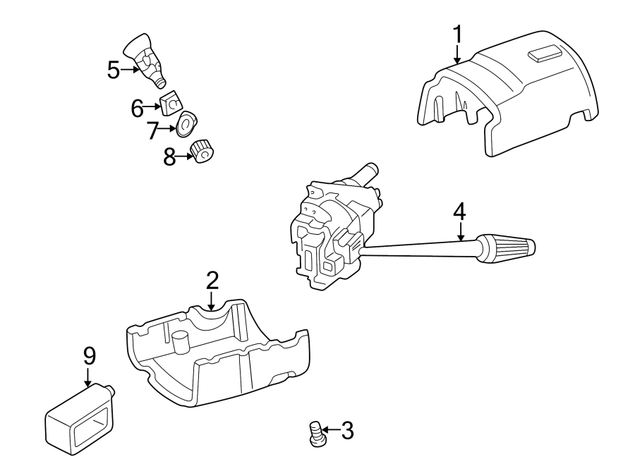 Diagram STEERING COLUMN. SHROUD. SWITCHES & LEVERS. for your 2009 Mazda 6   