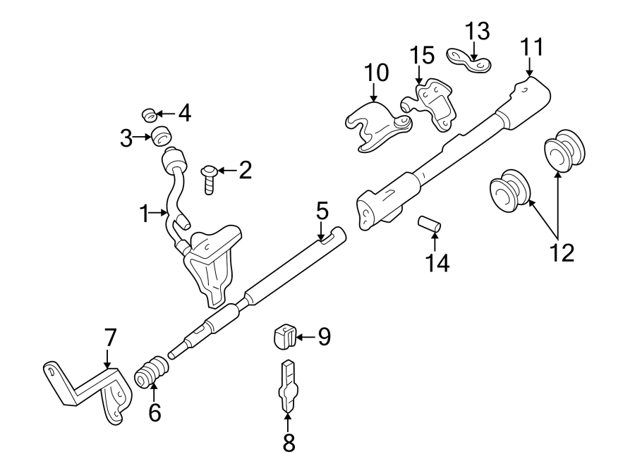 Diagram STEERING COLUMN. HOUSING & COMPONENTS. for your 2000 Mazda B2500   