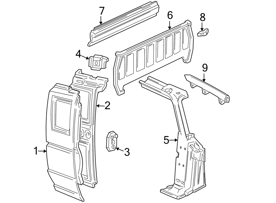 Diagram Wheels. Body side panel. for your Mazda B3000  