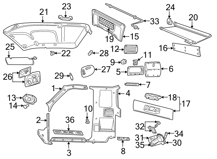 Diagram Interior trim. for your 2017 Mazda MX-5 Miata  Club Convertible 