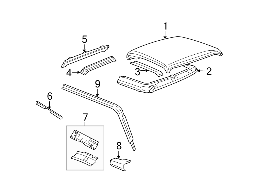 Diagram Roof & components. for your Mazda