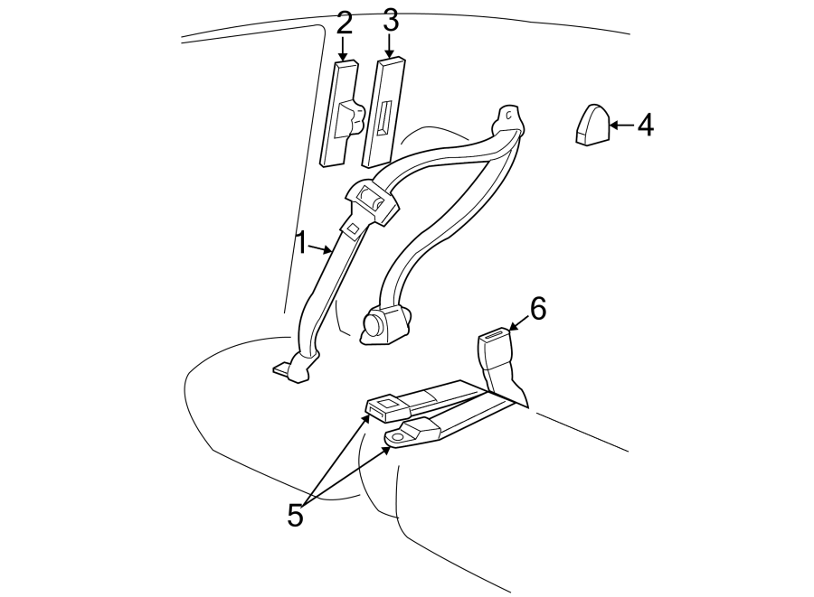 Diagram RESTRAINT SYSTEMS. FRONT SEAT BELTS. for your 2001 Mazda B2500 2.5L A/T SX Standard Cab Pickup Fleetside 