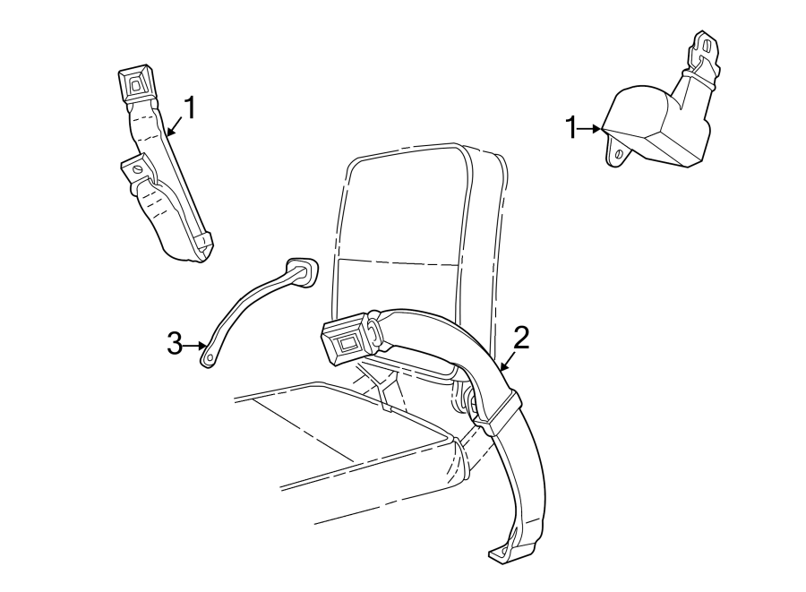 Diagram RESTRAINT SYSTEMS. REAR SEAT BELTS. for your Mazda B3000  