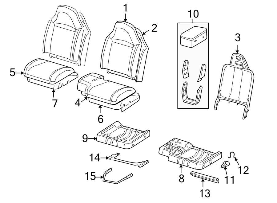 Diagram Seats & tracks. Front seat components. for your Mazda B3000  