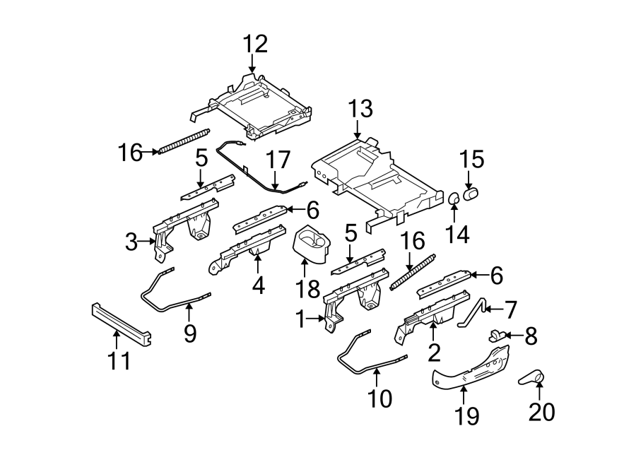 Diagram SEATS & TRACKS. TRACKS & COMPONENTS. for your 2015 Mazda 6   
