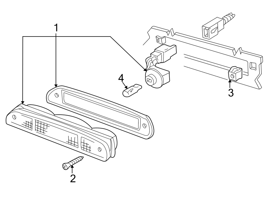 Diagram REAR LAMPS. HIGH MOUNTED STOP LAMP. for your 2000 Mazda B2500 2.5L A/T SX Standard Cab Pickup Fleetside 