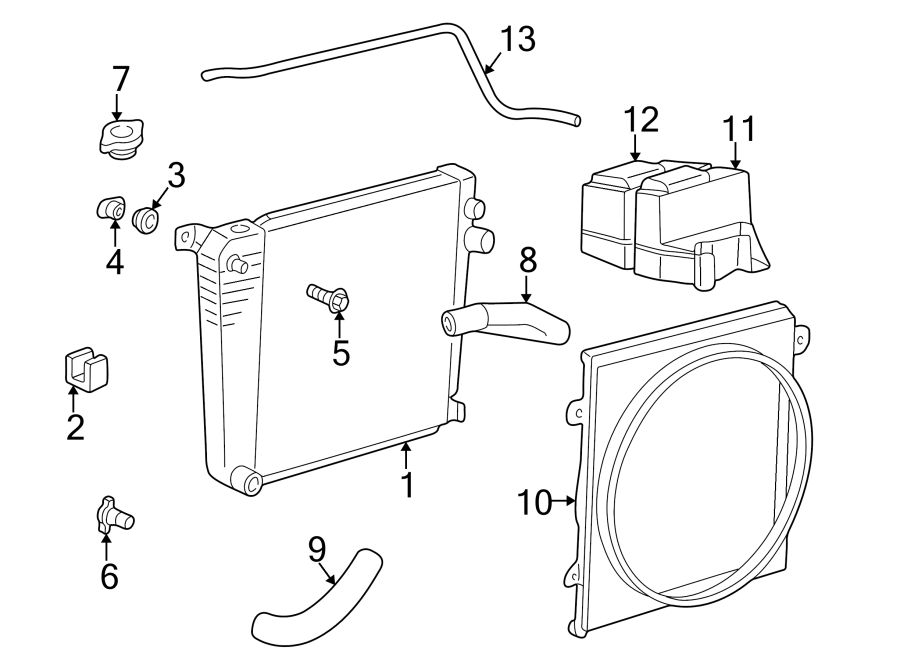 Diagram RADIATOR & COMPONENTS. for your Mazda