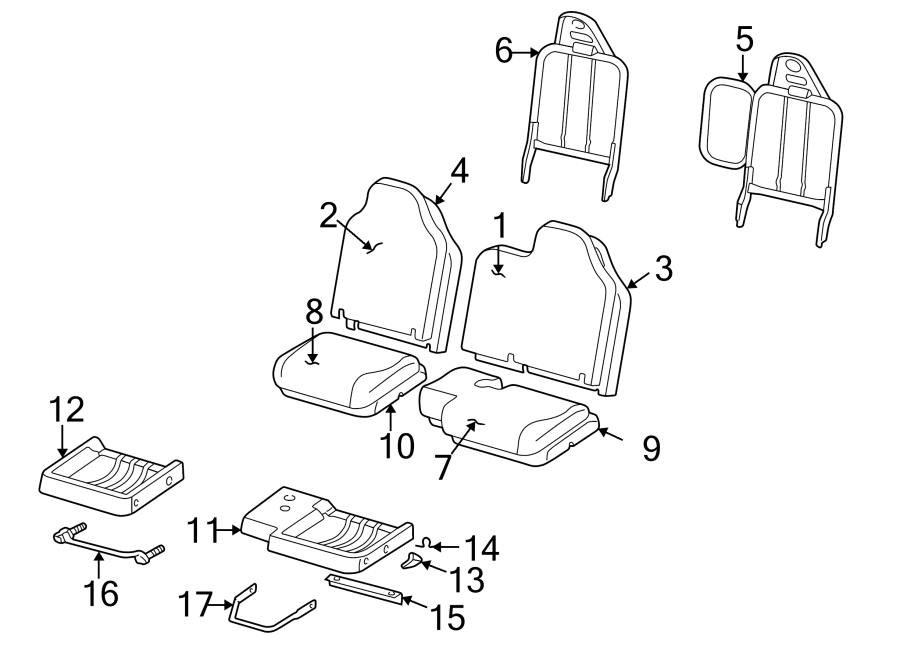 Diagram SEATS & TRACKS. FRONT SEAT COMPONENTS. for your Mazda B4000  