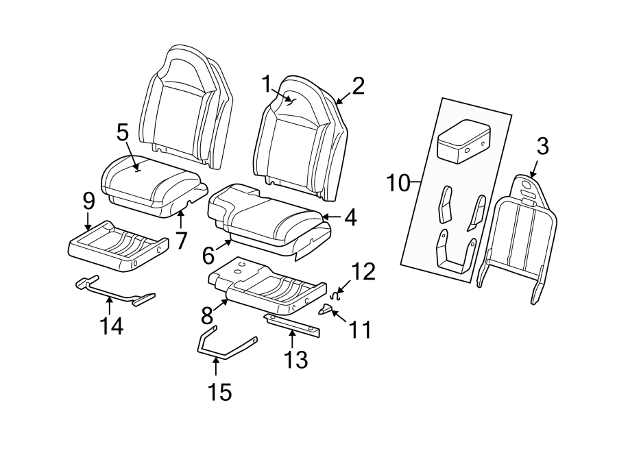 Diagram Seats & tracks. Front seat components. for your Mazda B4000  