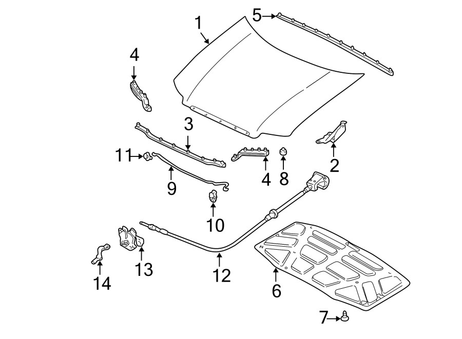 Diagram HOOD & COMPONENTS. for your 2019 Mazda CX-5 2.5L SKYACTIV A/T FWD Touring Sport Utility 