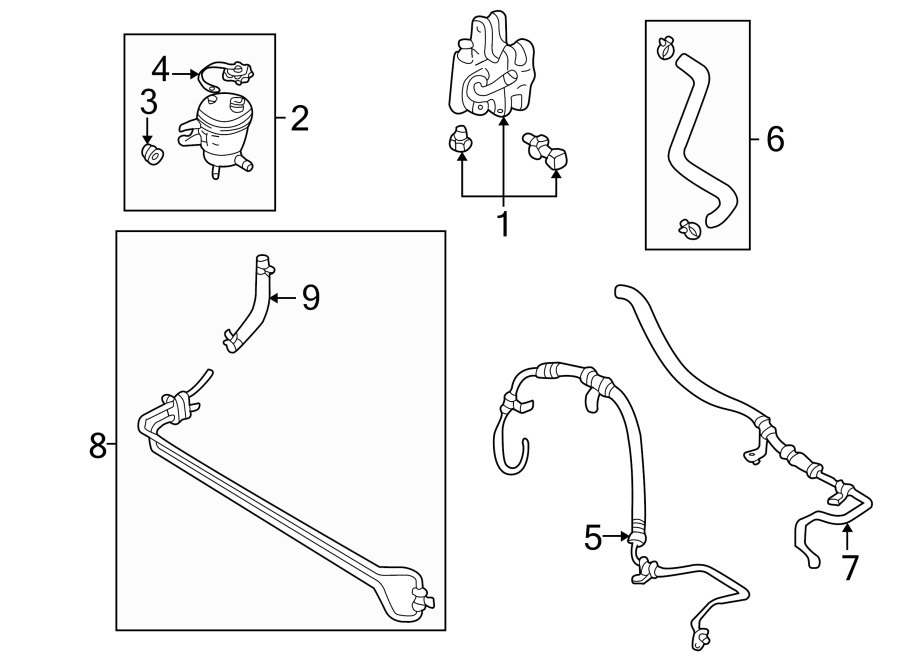 Diagram STEERING GEAR & LINKAGE. PUMP & HOSES. for your Mazda Tribute  