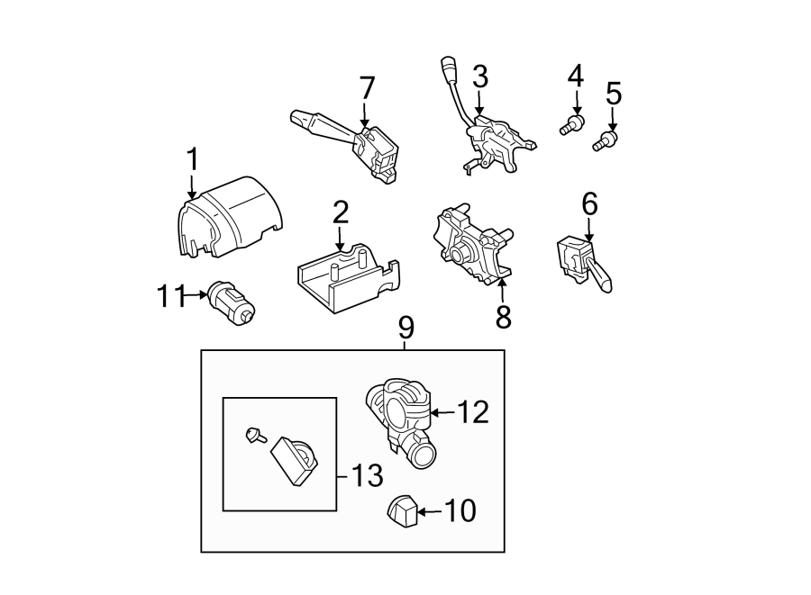 Diagram STEERING COLUMN. SHROUD. SWITCHES & LEVERS. for your 2021 Mazda MX-5 Miata  Club Convertible 