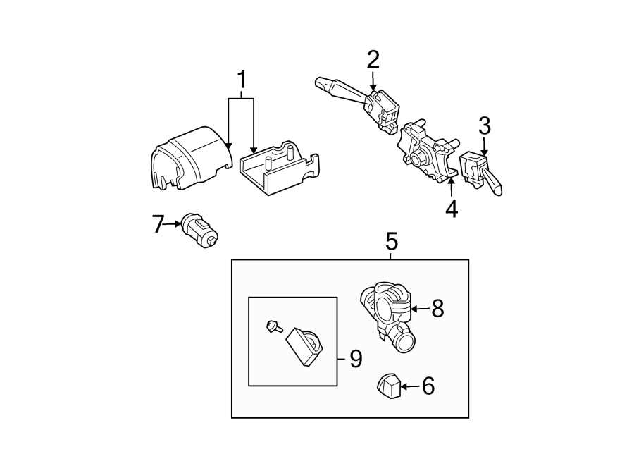 Diagram STEERING COLUMN. SHROUD. SWITCHES & LEVERS. for your 2021 Mazda MX-5 Miata  Club Convertible 