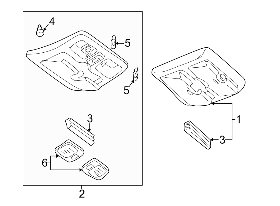 Diagram OVERHEAD CONSOLE. for your 2021 Mazda MX-5 Miata  Club Convertible 