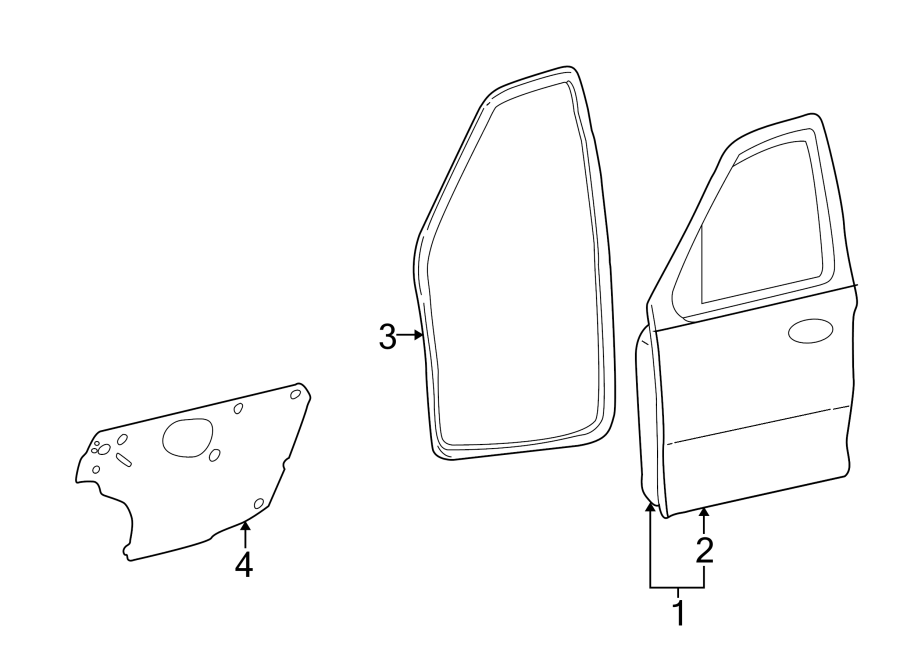 Diagram FRONT DOOR. DOOR & COMPONENTS. for your 2006 Mazda Tribute   