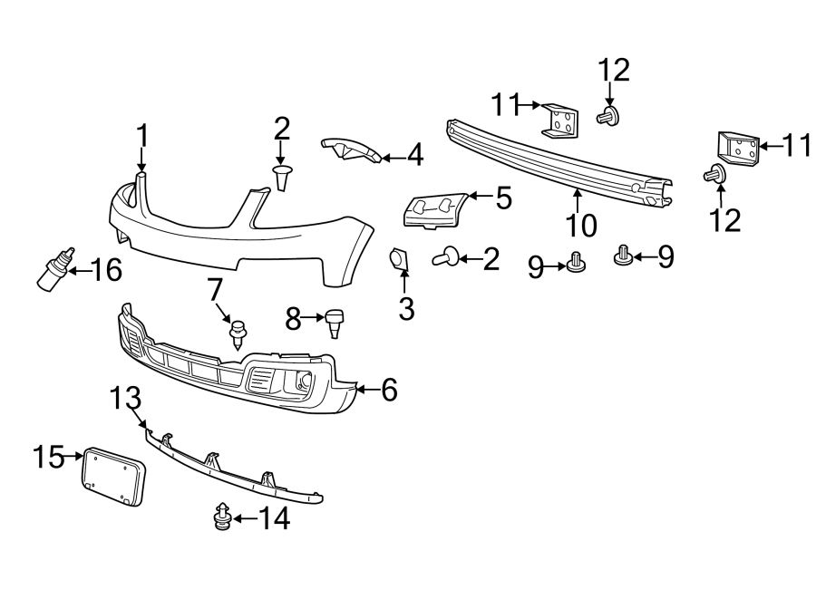 Diagram FRONT BUMPER. BUMPER & COMPONENTS. for your 2010 Mazda 6   