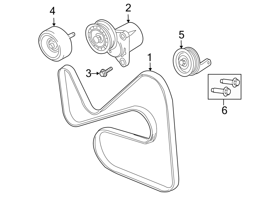 Diagram Belts & pulleys. for your Mazda