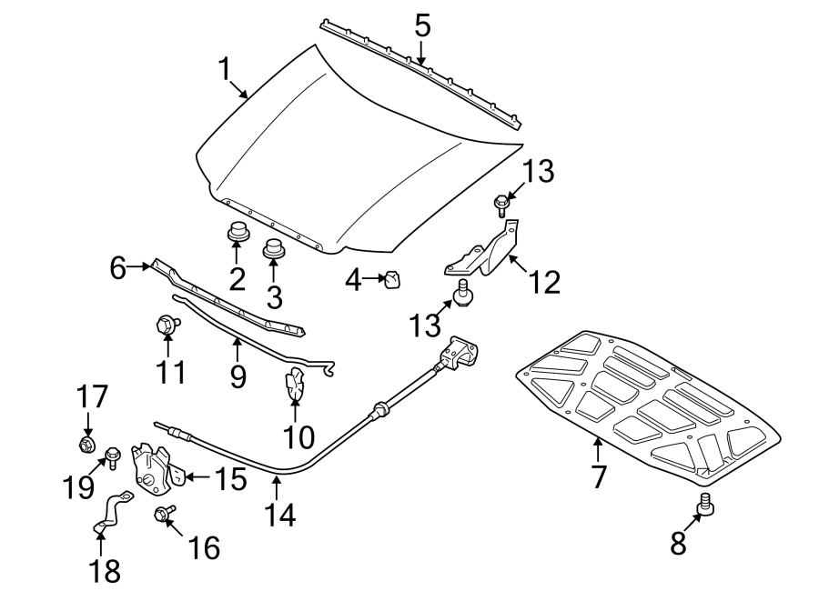 Diagram HOOD & COMPONENTS. for your 2011 Mazda MX-5 Miata   