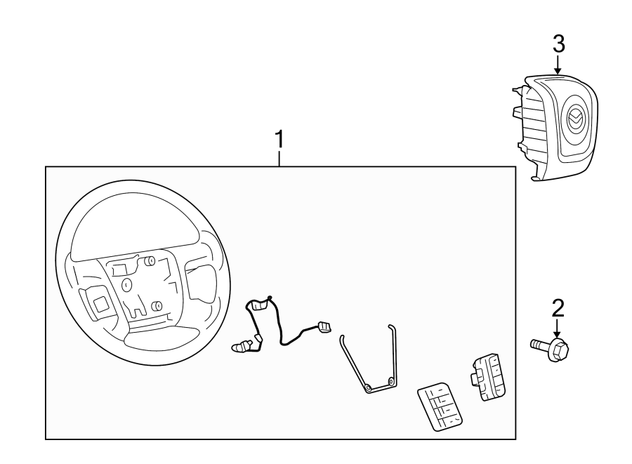 Diagram STEERING WHEEL & TRIM. for your Mazda Tribute  