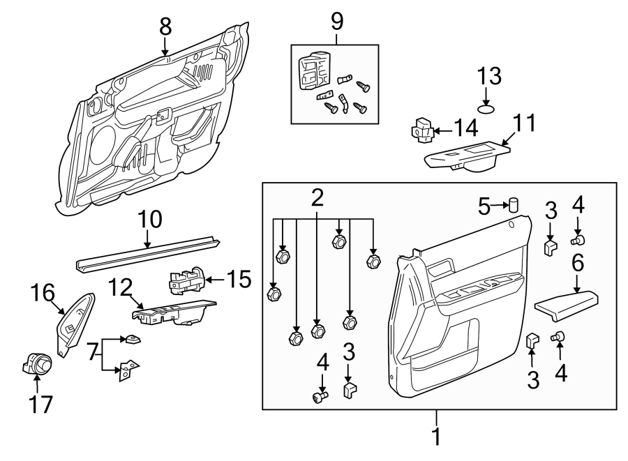 Diagram FRONT DOOR. INTERIOR TRIM. for your 2015 Mazda MX-5 Miata  Club Convertible 