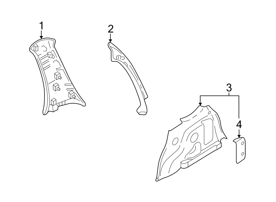 Full size assembly image of QUARTER PANEL. INTERIOR TRIM. (1/1)