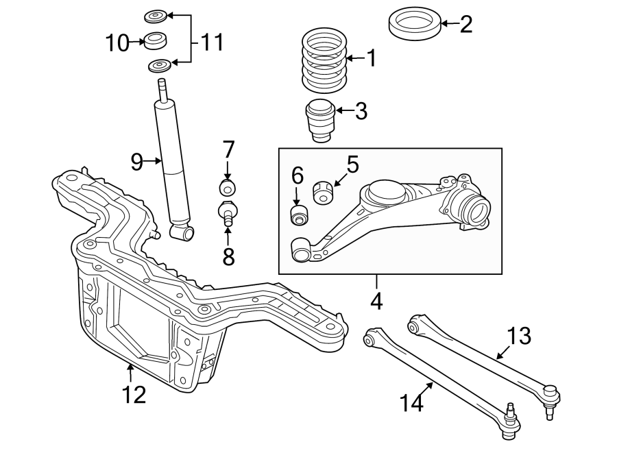 Diagram REAR SUSPENSION. SUSPENSION COMPONENTS. for your Mazda Tribute  