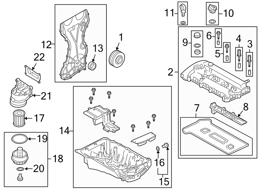 Diagram ENGINE / TRANSAXLE. ENGINE PARTS. for your 2023 Mazda CX-5  2.5 S Carbon Edition Sport Utility 