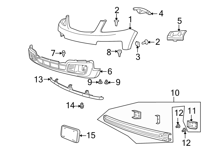 Diagram FRONT BUMPER. BUMPER & COMPONENTS. for your 2022 Mazda CX-5  2.5 S Sport Utility 