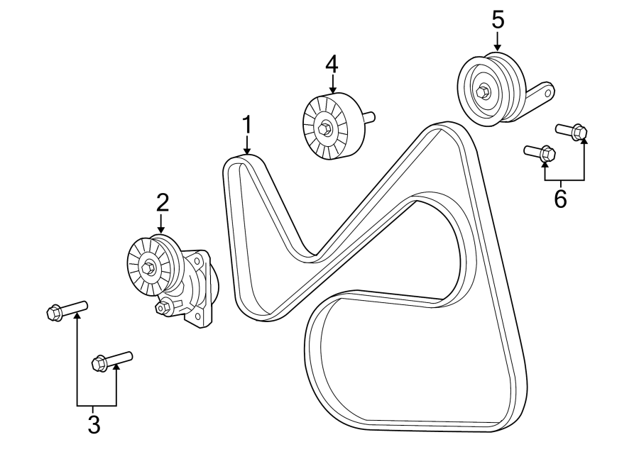 Diagram BELTS & PULLEYS. for your Mazda