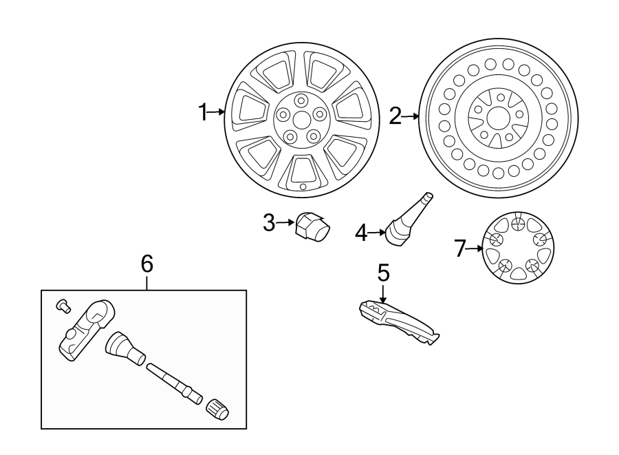 Diagram WHEELS. COVERS & TRIM. for your 2009 Mazda 3  S Sedan 