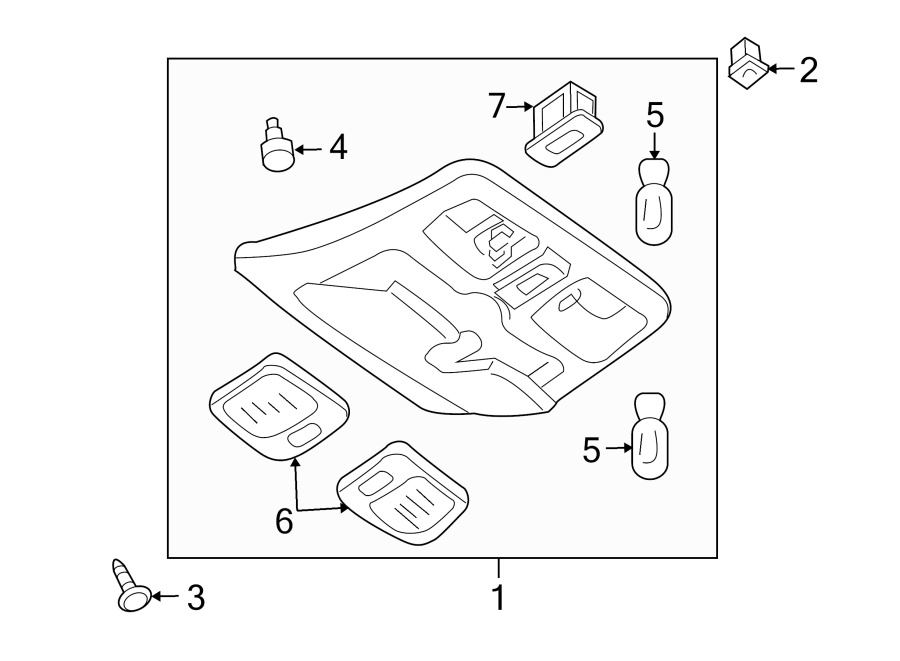 Diagram OVERHEAD CONSOLE. for your 2021 Mazda MX-5 Miata  Club Convertible 