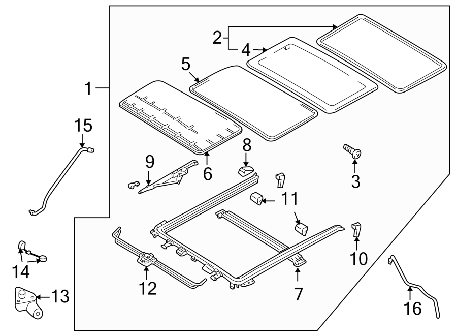 Diagram W/SUNROOF. for your 2023 Mazda CX-9   