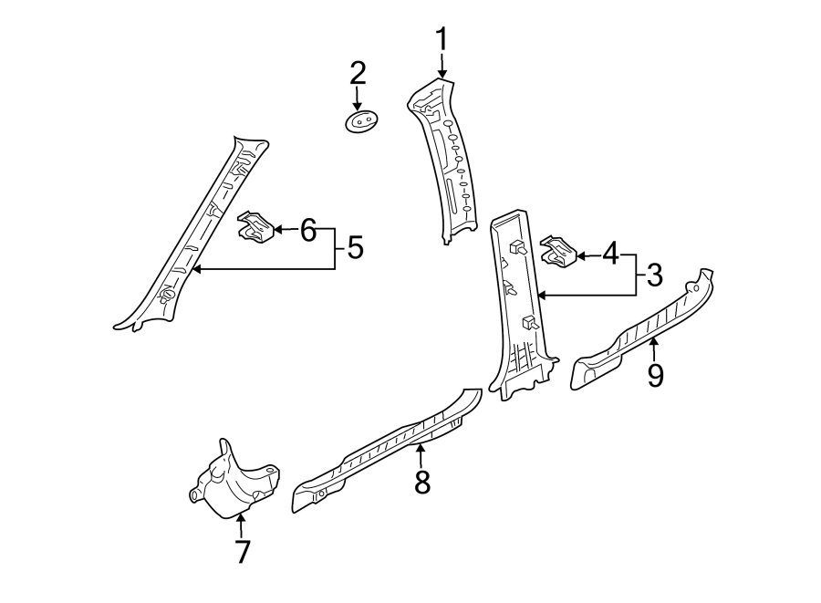 Diagram PILLARS. ROCKER & FLOOR. INTERIOR TRIM. for your 2010 Mazda RX-8   