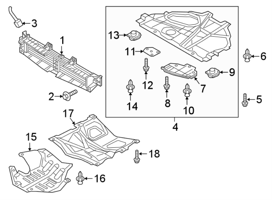 Diagram RADIATOR SUPPORT. UNDER COVER & SPLASH SHIELDS. for your 2021 Mazda CX-5 2.5L SKYACTIV A/T FWD Touring Sport Utility 