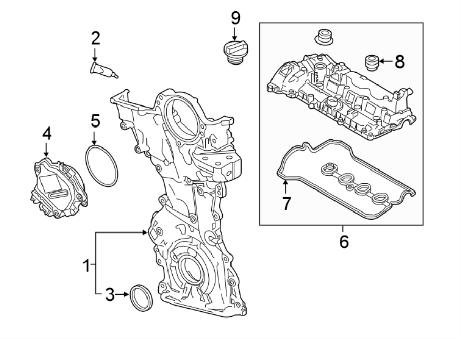 Diagram ENGINE / TRANSAXLE. VALVE & TIMING COVERS. for your 1995 Mazda Protege   