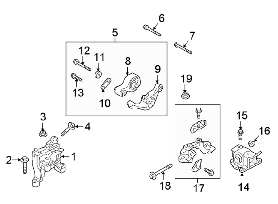 Diagram ENGINE / TRANSAXLE. ENGINE & TRANS MOUNTING. for your 2015 Mazda CX-5 2.5L SKYACTIV A/T FWD Touring Sport Utility 