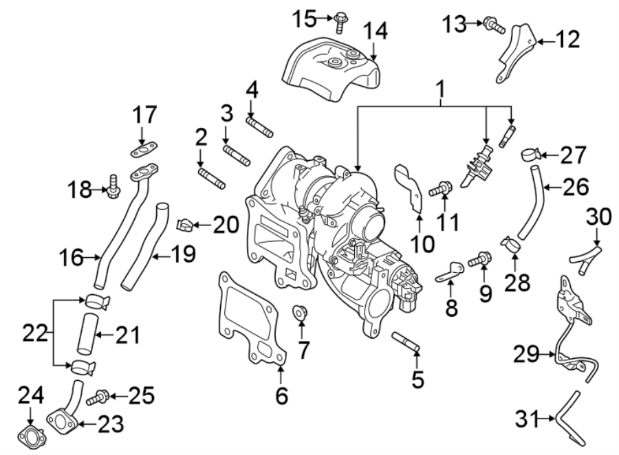 Diagram ENGINE / TRANSAXLE. TURBOCHARGER & COMPONENTS. for your 2018 Mazda CX-5  Touring Sport Utility 