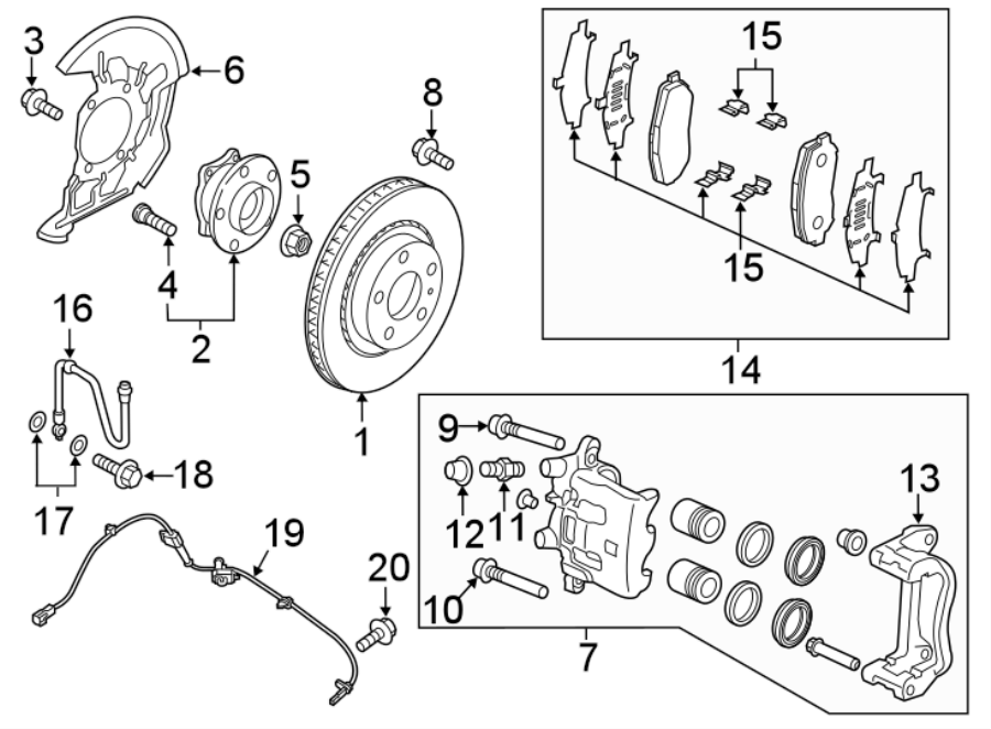 Diagram FRONT SUSPENSION. BRAKE COMPONENTS. for your 2022 Mazda CX-5  2.5 S Carbon Edition Sport Utility 