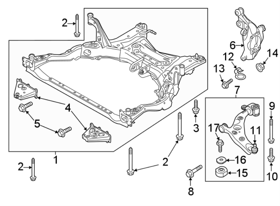 Diagram Front suspension. Suspension components. for your 2013 Mazda 3   