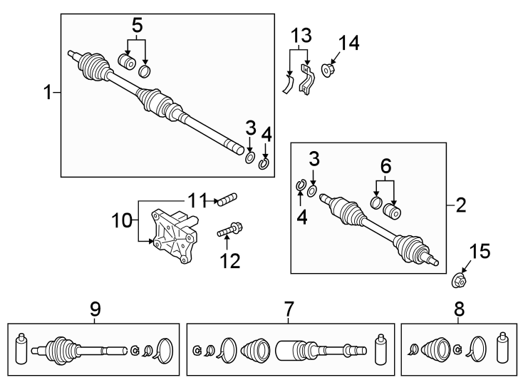 Diagram Front suspension. Drive axles. for your 2015 Mazda CX-5 2.0L SKYACTIV M/T AWD Sport Sport Utility 