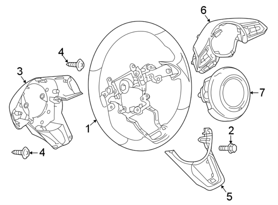 Diagram STEERING WHEEL & TRIM. for your Mazda