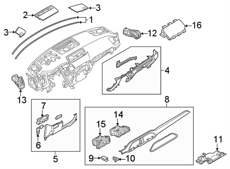 Diagram INSTRUMENT PANEL COMPONENTS. for your 2009 Mazda MX-5 Miata  SV Convertible 