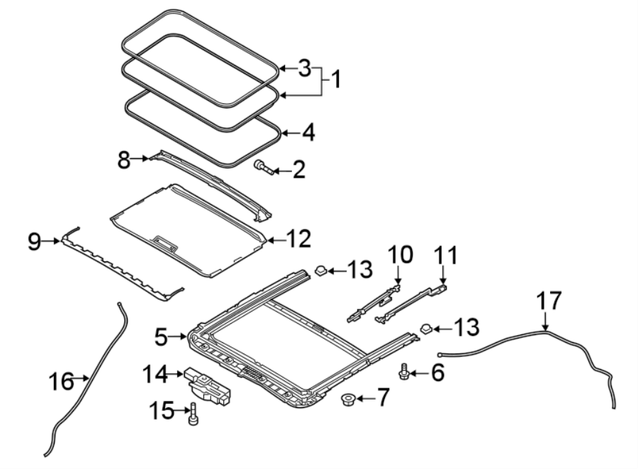 Diagram W/SUNROOF. for your 2023 Mazda MX-5 Miata 2.0L SKYACTIV M/T Grand Touring Convertible 