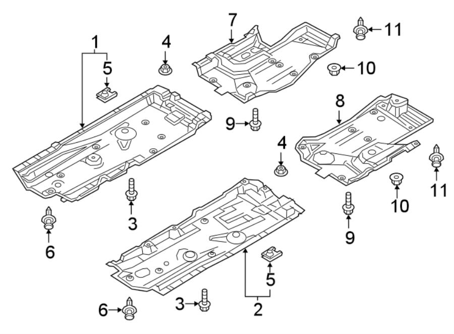 Diagram PILLARS. ROCKER & FLOOR. UNDER COVER & SPLASH SHIELDS. for your 2021 Mazda CX-5 2.5L SKYACTIV A/T FWD Carbon Edition Sport Utility 